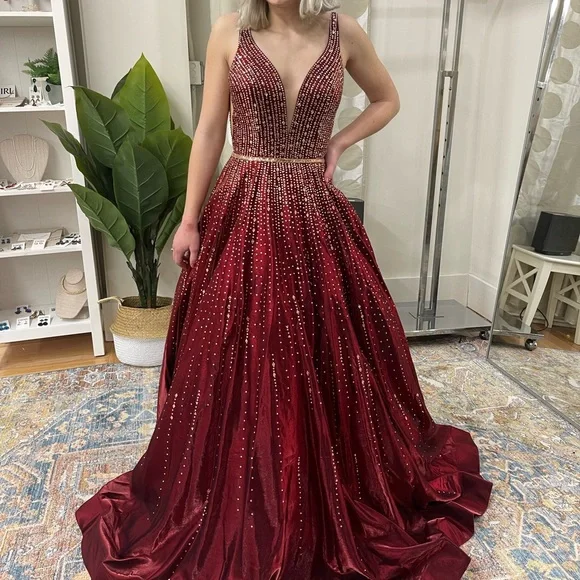 Dresses | Wine And Rose Gold Ball Gown Prom Dress | Poshmark